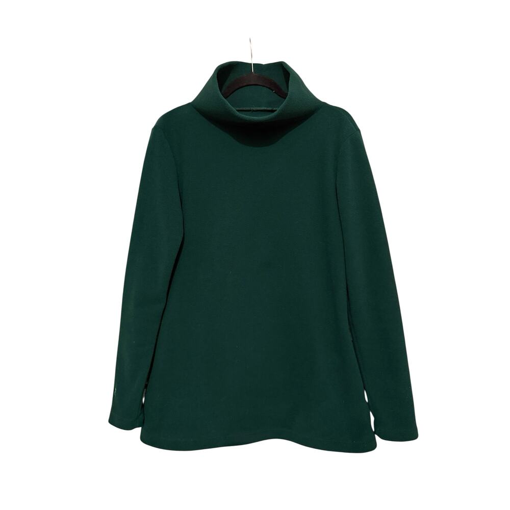 Dudley Stephens Park Slope Vello Fleece Turtleneck Dark Green Pullover Medium